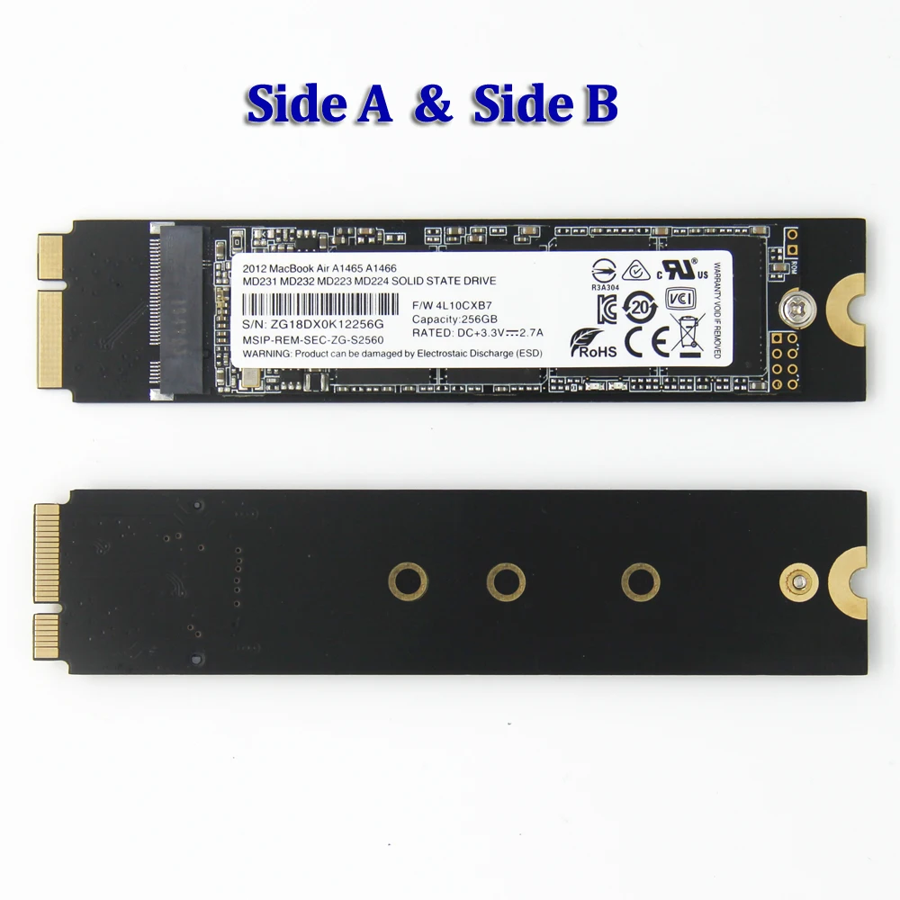SSD 256 ГБ для 2012 Macbook Air A1465 A1466 Md231 Md232 Md223 Md224 твердотельный накопитель Mac
