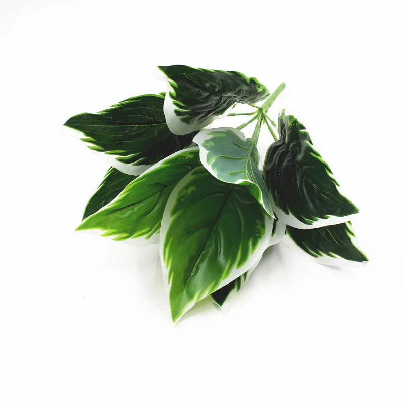 9 fork Artificial Plant Flower with Leaf Plastic Green Grass Tree Fake Foliage Bush for Home Wedding Party Decor | Дом и сад