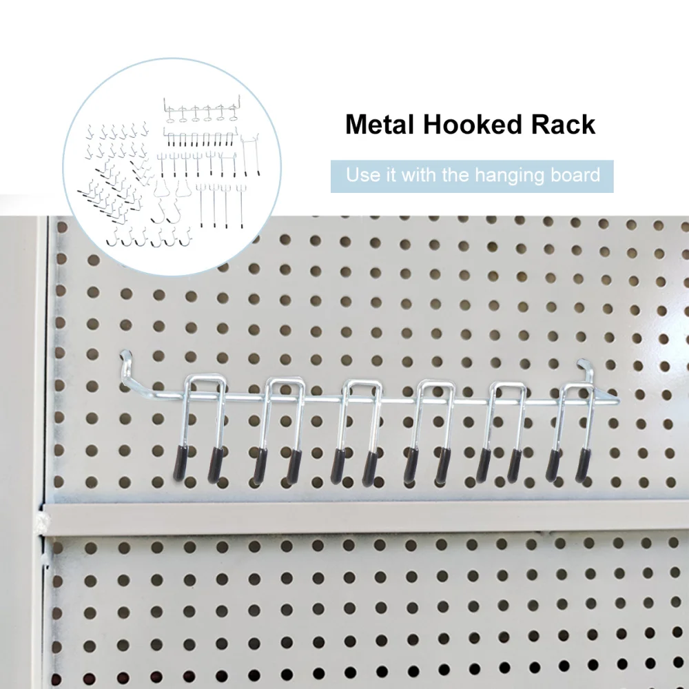 

52PCS Metal Peg Board Pegboard Hooks Garage Work Shop Storage Display Organization Steel Hanging Tool (Random Color)