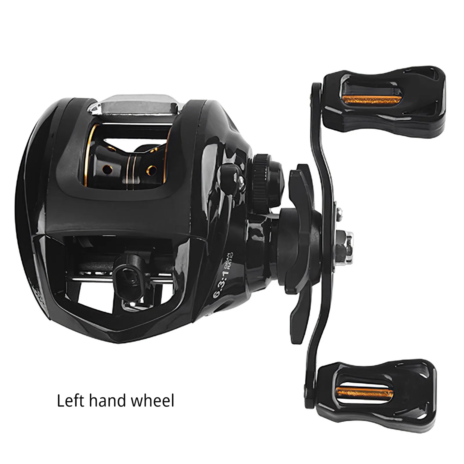 

Drag Baitcasting Fishing Reel Magnetic Brake System 6.3:1 Gear Ratio Baitcasting Vessel Trolling Reel Handle Reel Crank