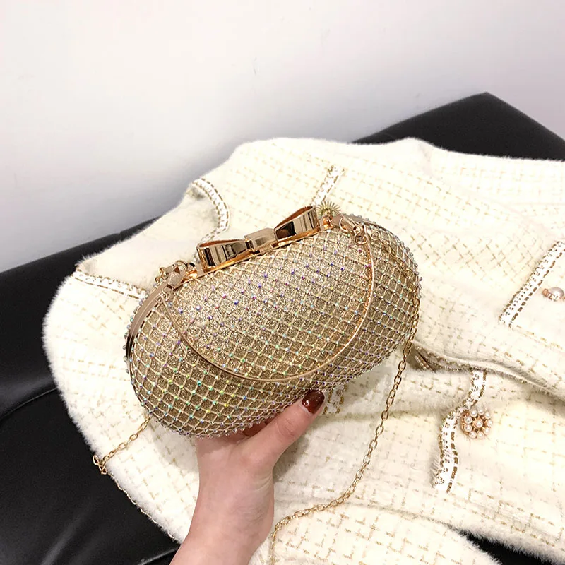 Свадебные серебряные стразы для женщин вечерняя сумочка через плечо на цепочке