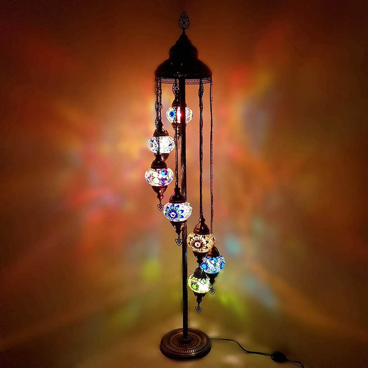 7 шаров ручной работы турецкий Марокканский Стиль Тиффани микс стеклянный торшер
