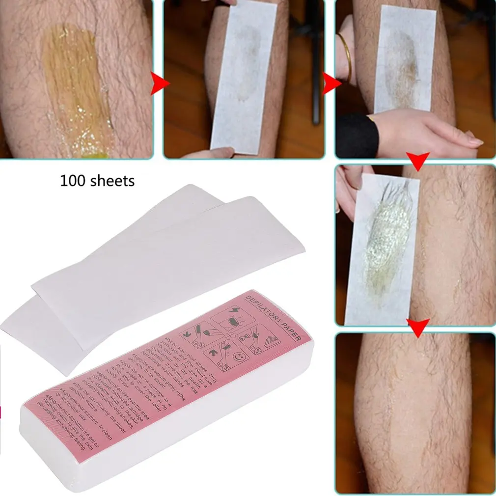 

100Pcs Professional Hair Removal Waxing Strips Non-woven Fabric Epilator Wax Papers Depilatory Beauty Tool For Leg Hairs Removal