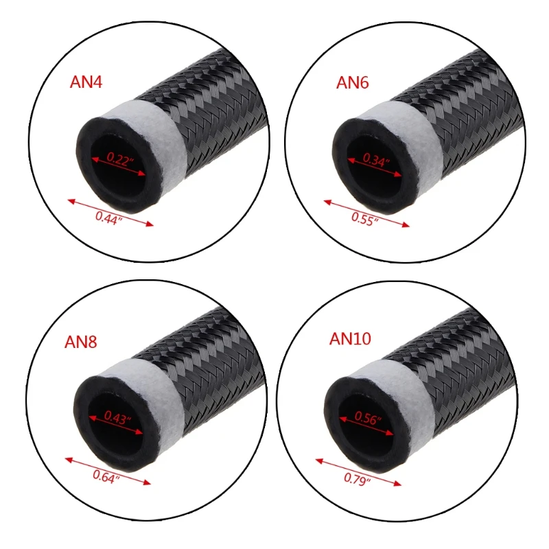 

1M Nylon Steel Braided Brake Gas Oil Fuel Line Hose AN4 AN6 AN8 AN10 2018 NEW J60F