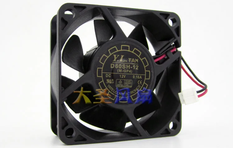 

Original d60sh-12 DC12V 0.18a 6025 6cm 2-wire UPS cooling fan