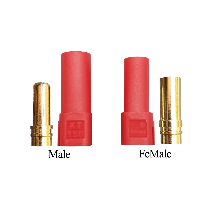 Штекерный разъем XT150 120 А большой ток (красный/черный) Мама для дрона и