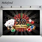 Фон Mehofond казино для фотосъемки Лас-Вегас покер с 50-м Днем Рождения Декор для вечеринки Фотофон