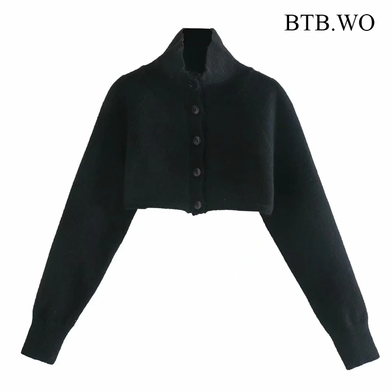 

BTB.WO Za Sweater Women 2021 Top Turtleneck Stylish Blouse Shirt Ladies Long Sleeve Female Pullovers Chic Tops