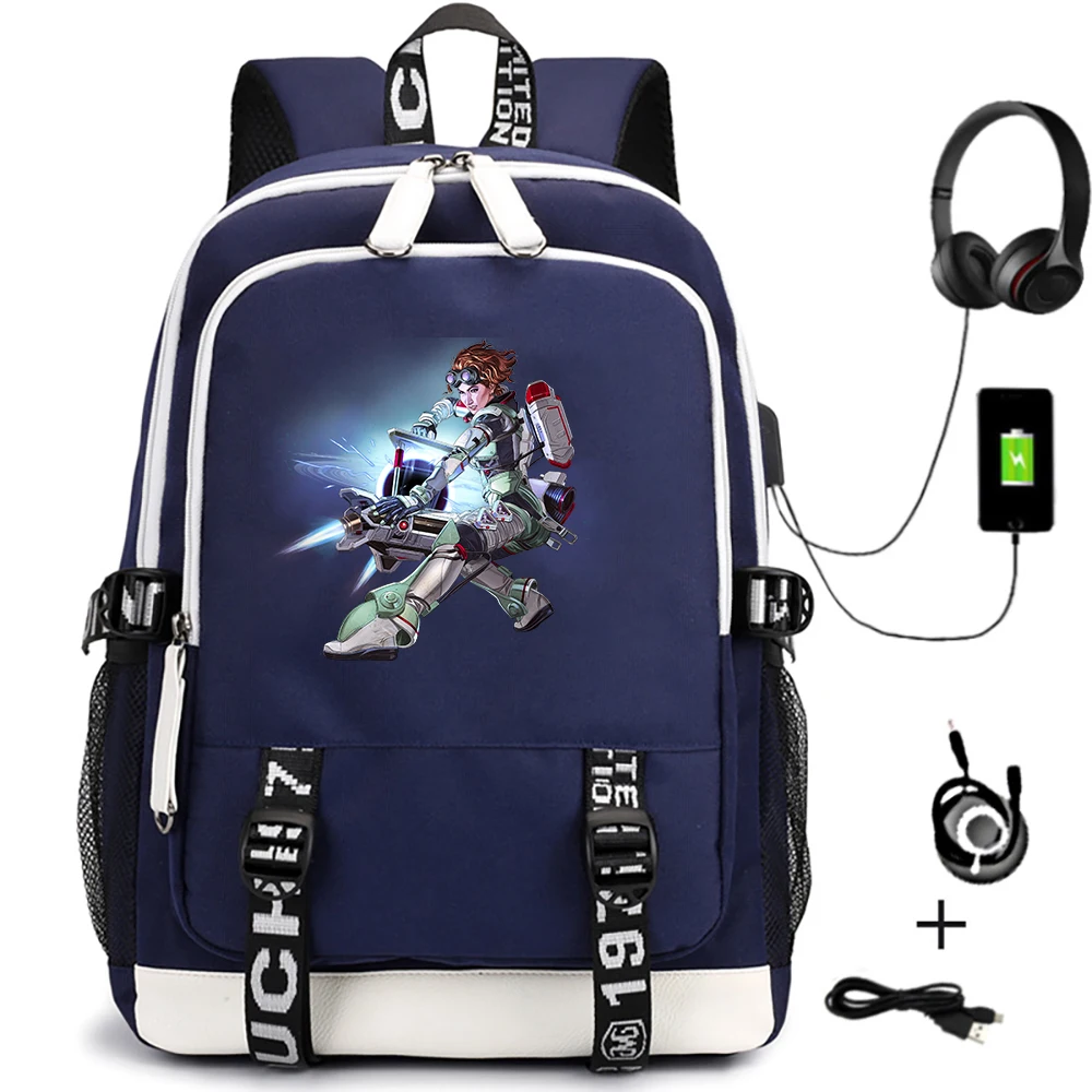 

Apex legends Student Casual Backpack School Bags for Teenagers Unisex Cartoon USB Travel Laptop Shoulders Bags Zipper Bookbag