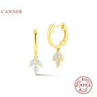 Женские серьги с тремя бриллиантами CANNER, серьги из настоящего серебра 925 пробы с цирконием, корейские золотые ювелирные изделия