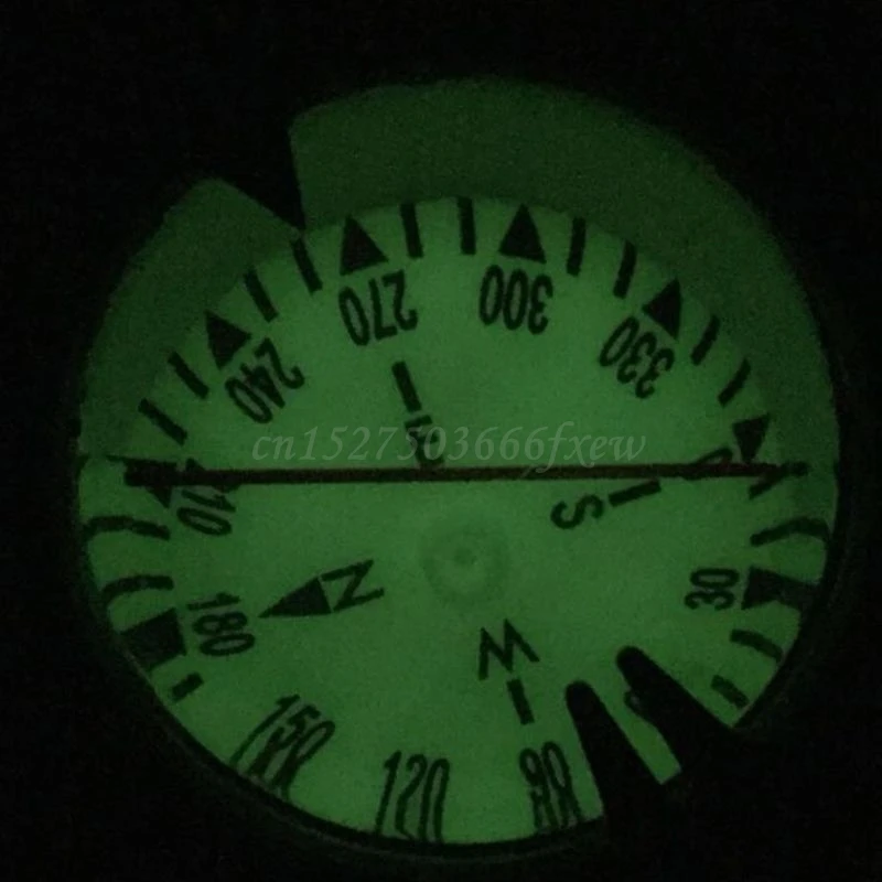 

OOTDTY Diving Sighting Wrist Compass 50M Depth Blackout Dial for Outdoor Hiking