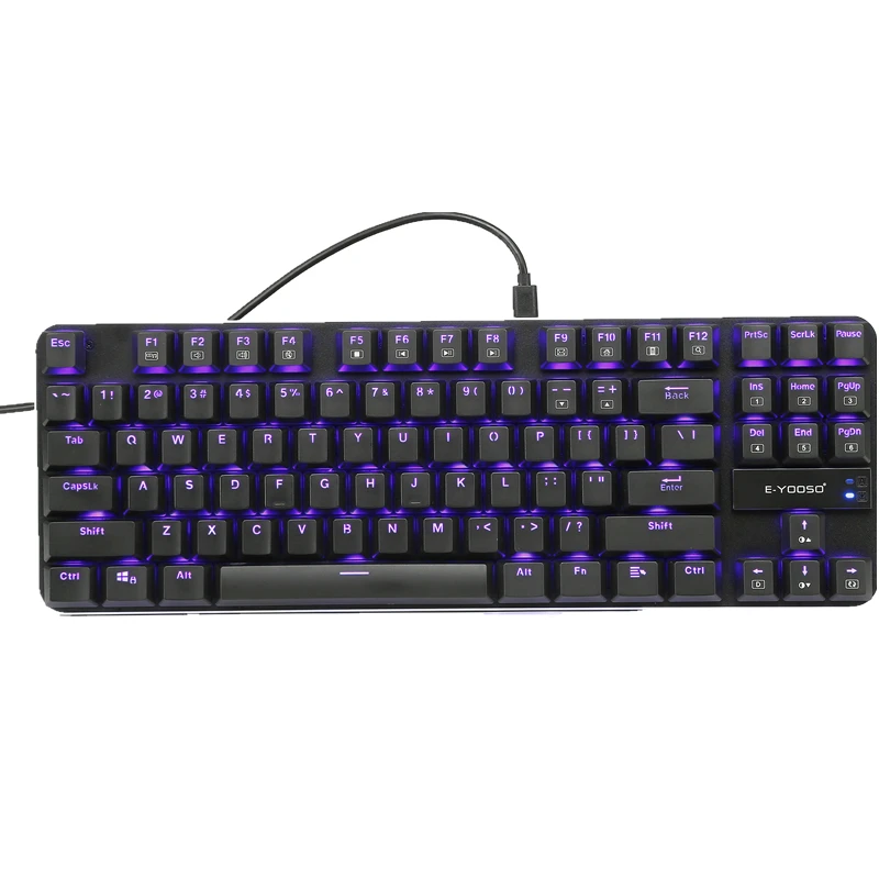 

K630 Mechanical Keyboard RGB Backlit Wired Game Keyboard Ultra-thin Light Low Key Blue Switch 87 Key N Key Flip (black)