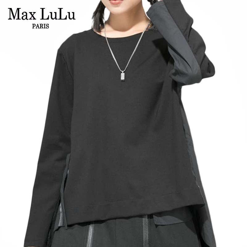 Max LuLu 2019 осенние модные женские топы в Корейском стиле панк кавайные лоскутные
