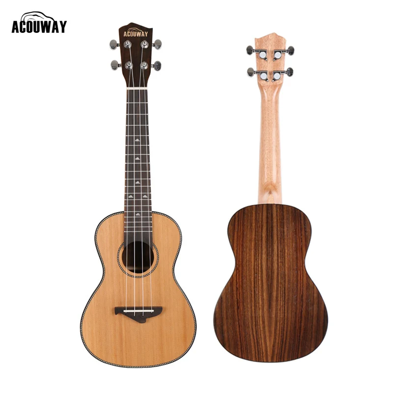 Acouway укулеле 21 24 26 дюймов Укулеле сопрано концертная Тенор укулеле твердая ель Топ УКУ укулеле Гавайские гитары музыкальный инструмент