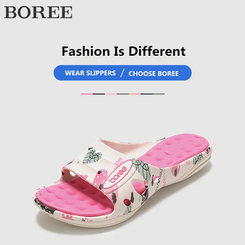 Удобные мягкие тапочки BOREE женские нескользящие домашние Тапочки для ванной