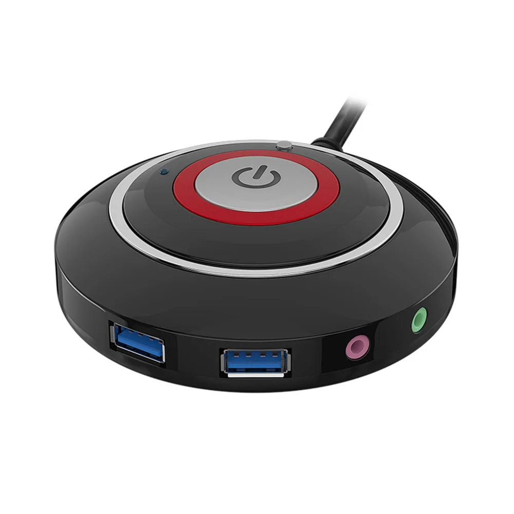 

Desktop PC Computer Case Power Switch with Extension Cord ON/OFF Dual USB Ports Power Reset Button for Internet Bar