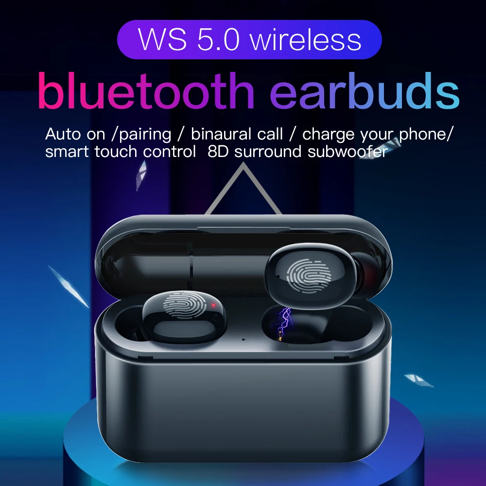A1 TWS Bluetooth наушники 8D стерео беспроводные мини водонепроницаемые с зарядным