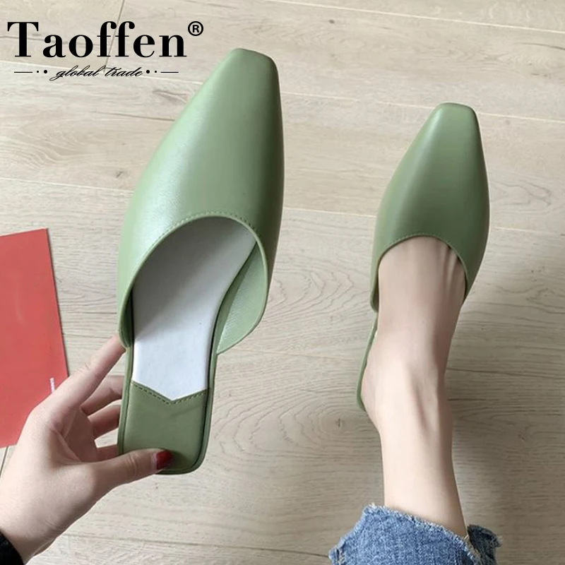 Женские офисные сандалии без застежки Taoffen пляжные Босоножки 4 цветов размеров