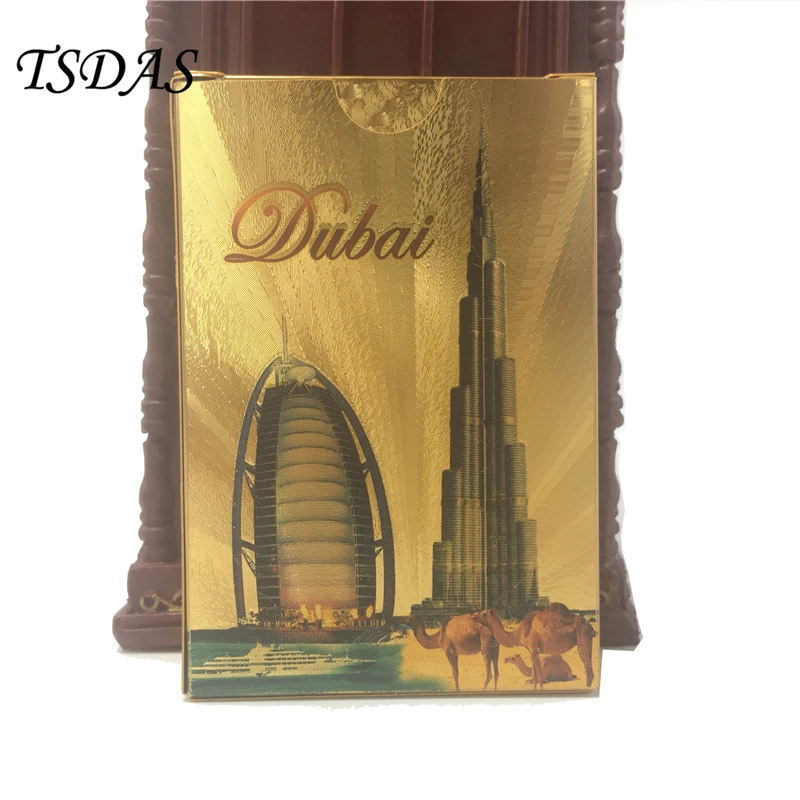 Прочная пластиковая игральная карта 54 шт./компл. с Дубаи дизайн 24k золото покер