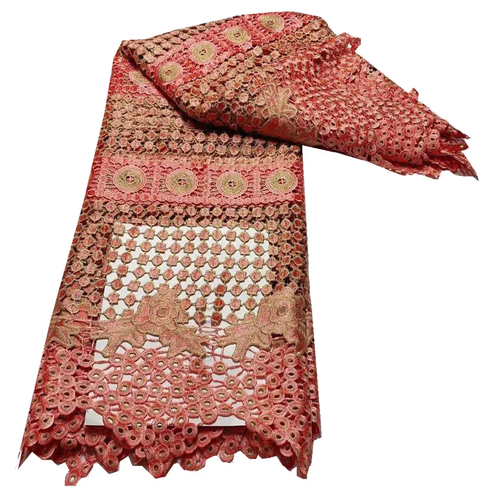 

Африканский шнур, гипюровая кружевная ткань 2021, высококачественное кружево, нигерийская Водорастворимая кружевная ткань для свадебного платья