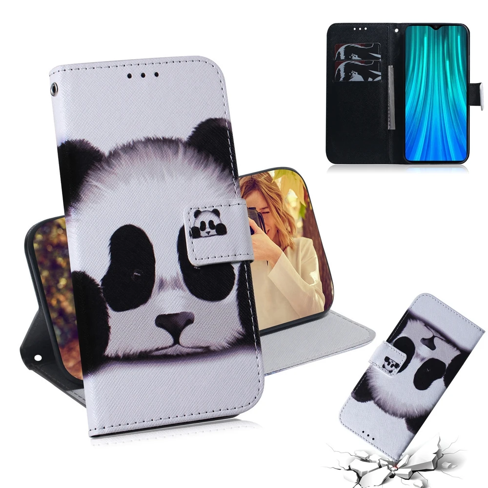 Кожаный чехол Xiaomi Redmi Note 8 Pro, чехол для Etui Redmi Note 8, флип-чехол, Роскошный кошелек с животными, чехол на магните для телефона, Fundas