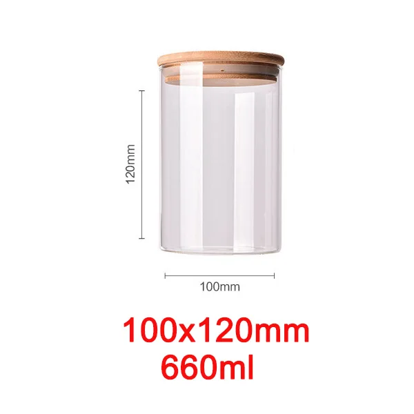 100x120mm Стеклянная бутылка для хранения пищевых продуктов канистра для кухонных контейнеров банка с крышкой коробки специй Чай вакуумные крышки сахара миска-контейнер - Цвет: 100x120mm