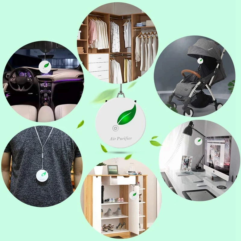 

2Pack Personal Wearable Air Purifier Necklace Portable Negative Ion