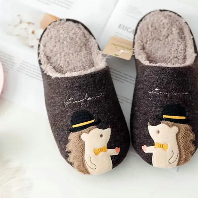 Домашние тапочки Ежик Женская обувь Милые плюшевые chinelo Пушистые zapatos mujer pantufa sapatos