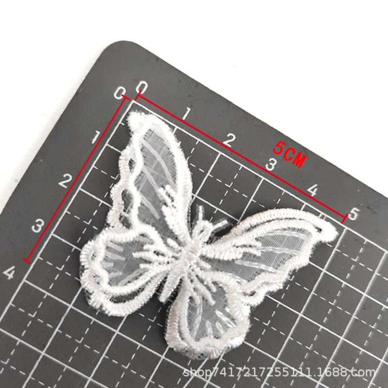 10pcs/lots double layer embroidery butterfly lace Ribbon for Diy Hair Accessories Clothing Headdress Trims | Дом и сад