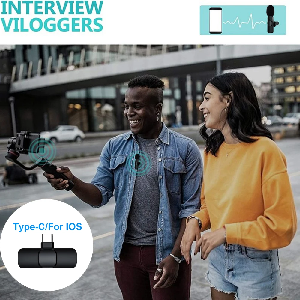 Беспроводной петличный микрофон портативный мини-микрофон для записи видео Youtube