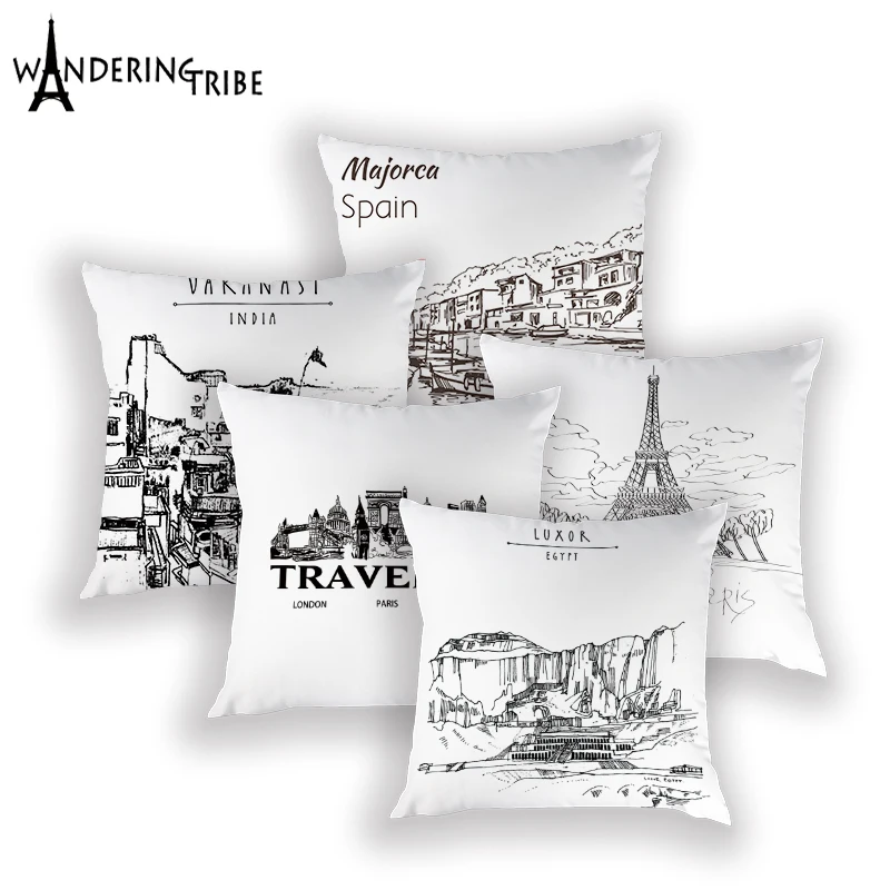 Boho наволочки для подушек с буквенным украшением дома Наволочки Чехол подушки