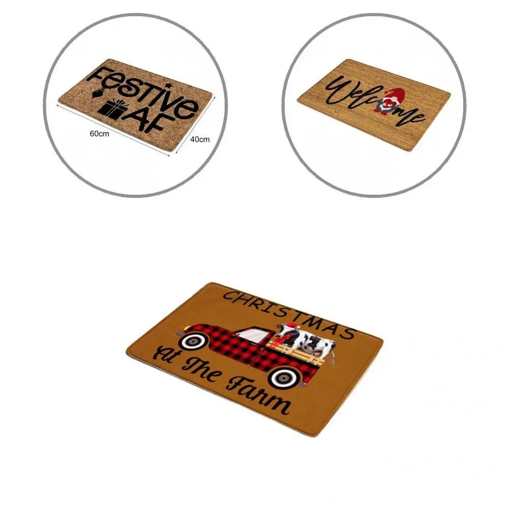 

Мягкий экологически чистый Рождественский декоративный дверной коврик, многоразовый приветственный коврик, товары для дома с мультяшным д...