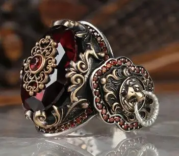 

Мужское серебряное кольцо 925k, мужское кольцо ручной работы, натуральный циркон, ювелирный подарок для мужчин, модель льва