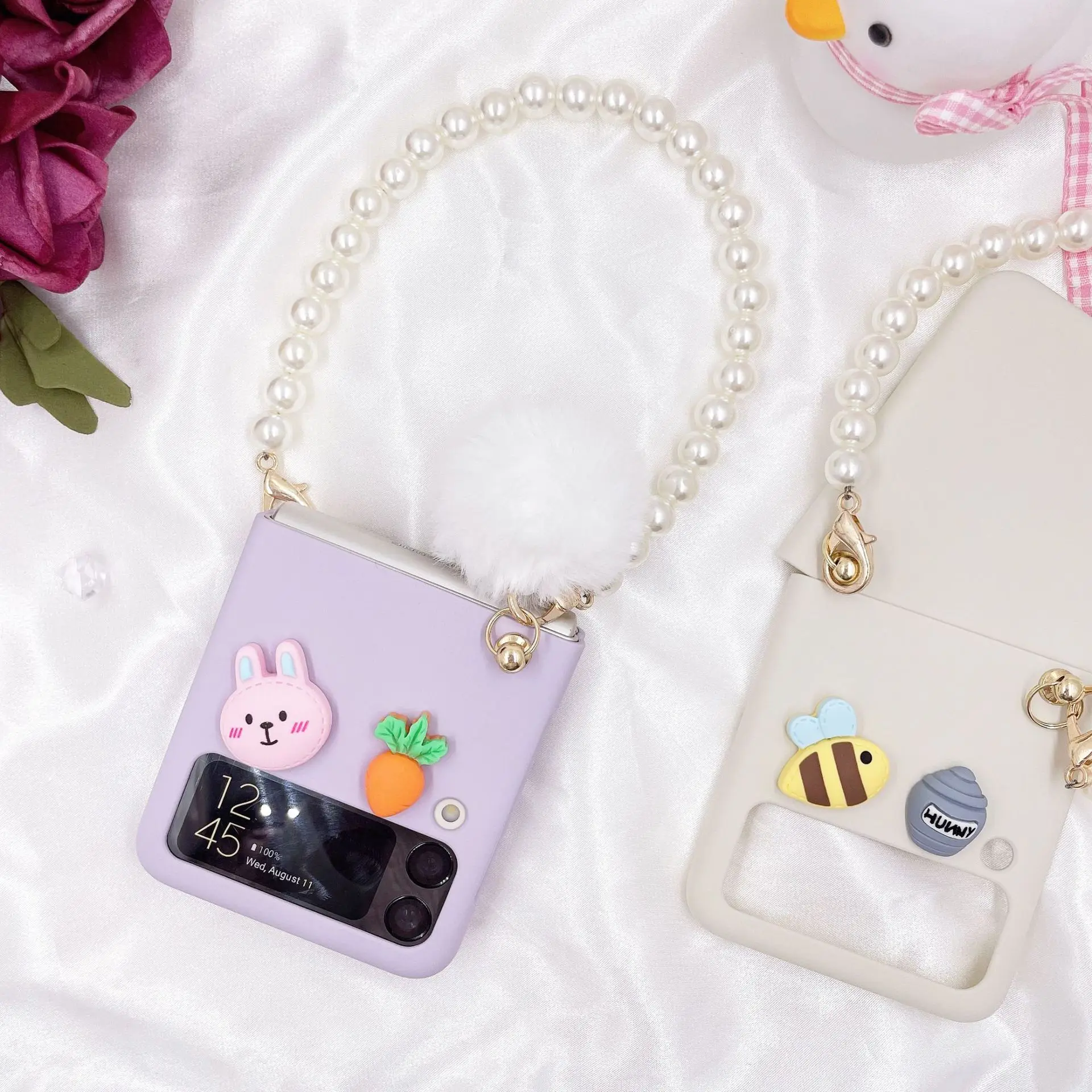 

For Samsung Galaxy Z Flip3 5G Case Cute Cover For Samsung Z Flip 3 5G Flip3 Case Lanyard case for girl