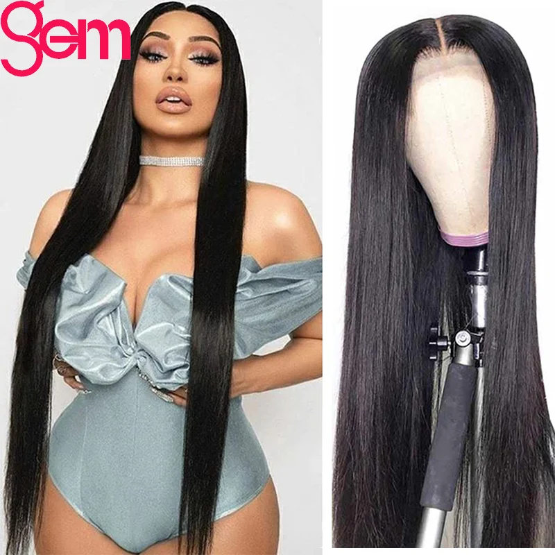 

HD Transparent Lace Frantal Wig Lace Front Human Hair Wigs For Black Women 30 Inch Straight Lace Front Wig HD Lace Frontal Wig