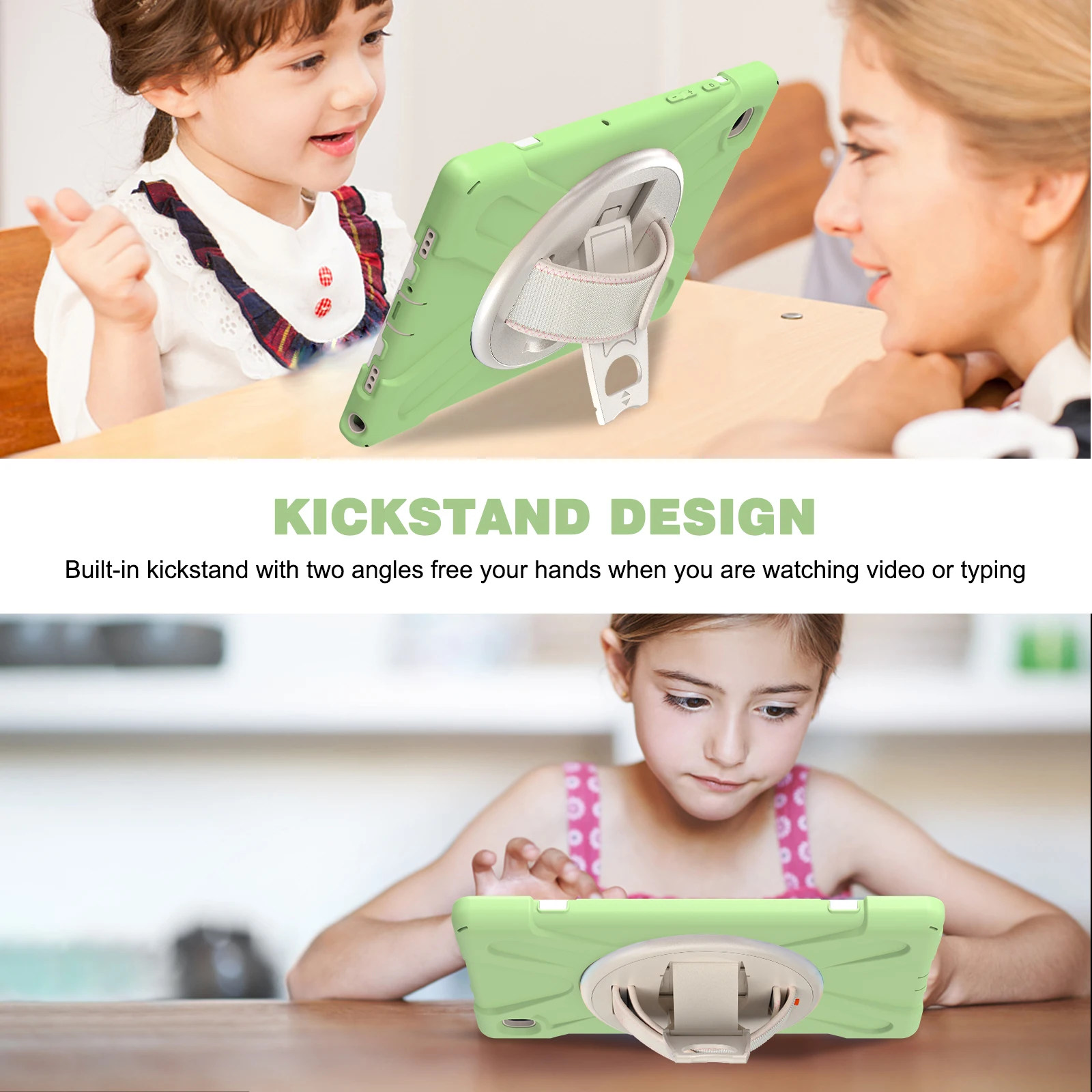 

For Samsung Galaxy Tab A7 10.4 T500 T505 2020 Case Shell Shoulder Strap Kids Safe Hand Strap Stand Tablet Foam Shockproof Cover