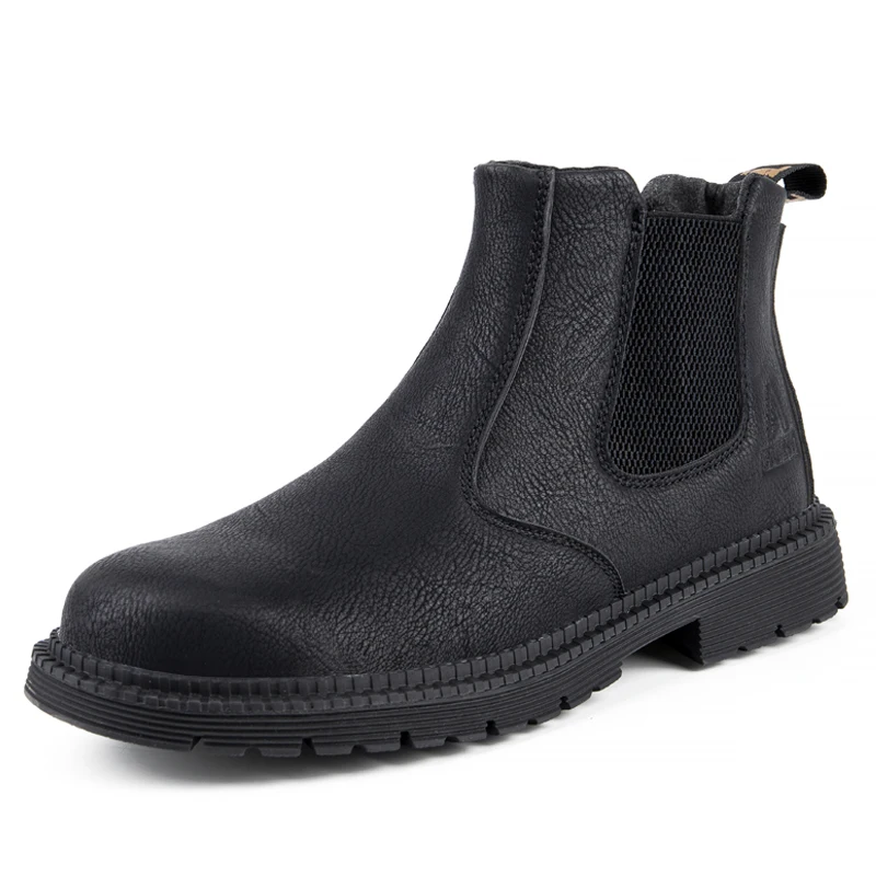 

Leather Work & Safety Boots Men Chelsea Boots Indestructible Male Work Shoes Men Winter Boots Safety Shoes Men Steel Toe RB199