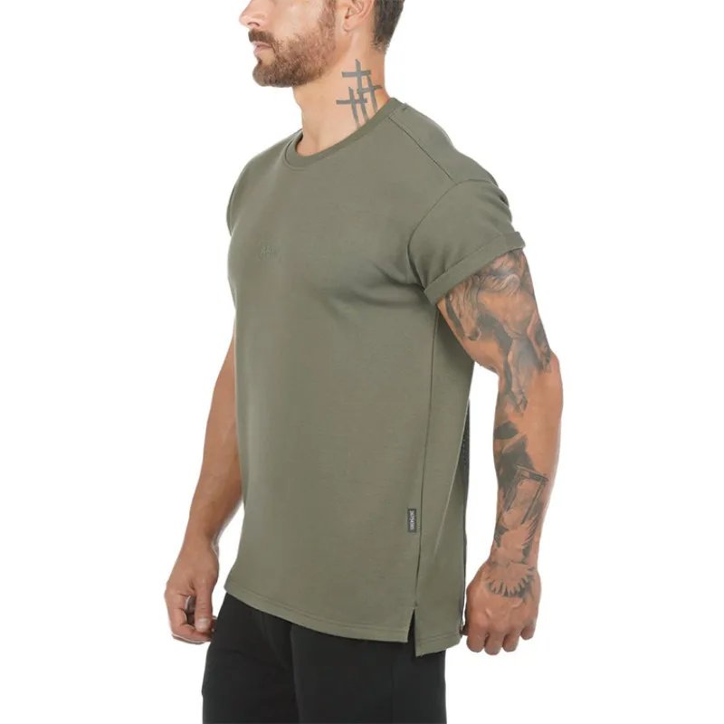 Новинка Мужская футболка для спортзала тренировочная уличная одежда фитнеса и
