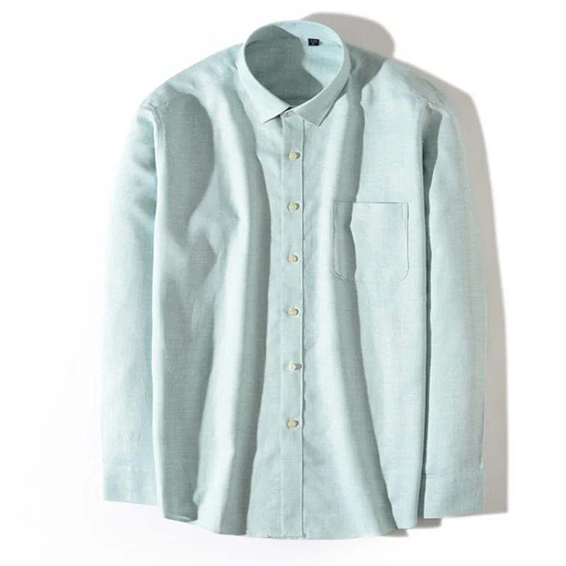 

2020 New Men Solid Color Casual Cotton And Linen Long Sleeve Shirt Blusas Blouse Camisa Bluzki Bluzka Vestidos Casuales Koszula