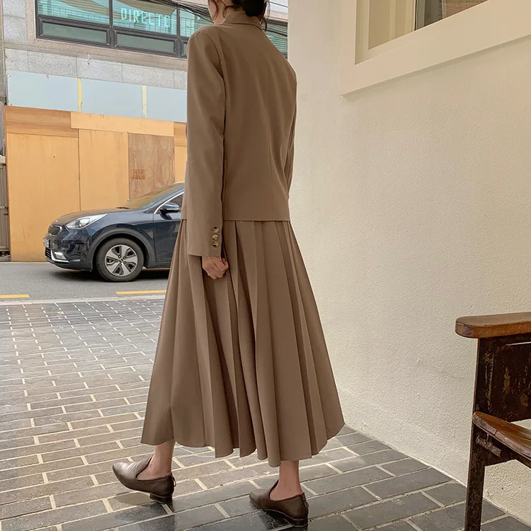 Элегантный новый осенний Тонкий Блейзер для женщин с v-образным вырезом на