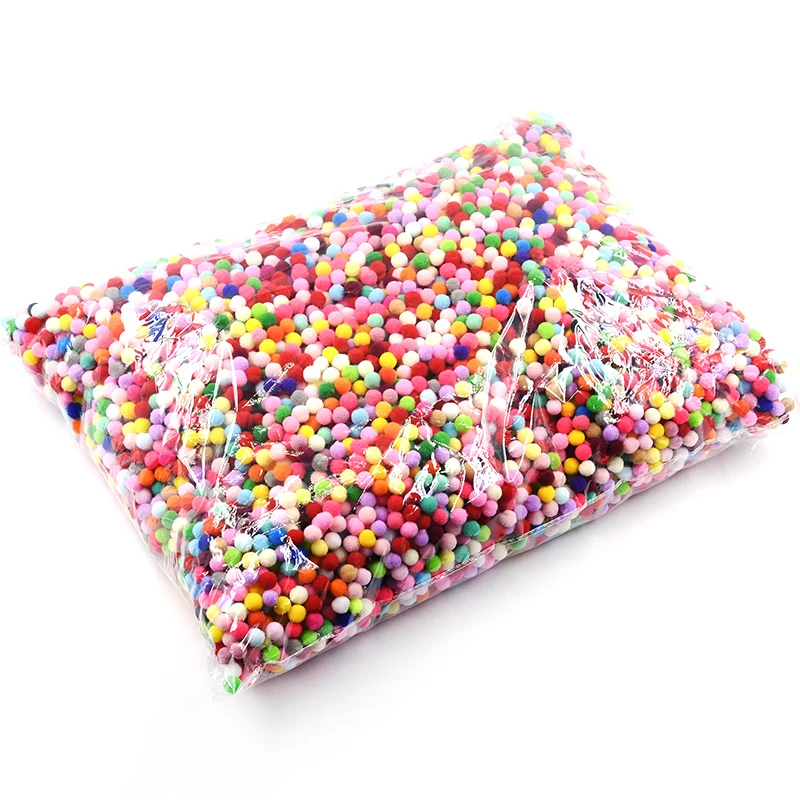 

10000 шт., мягкие пушистые Помпоны 8/10/15/20/25/30 мм