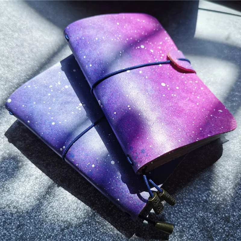 Ручной работы звезда шаблон для окрашивания кожи блокнот растительного дубления