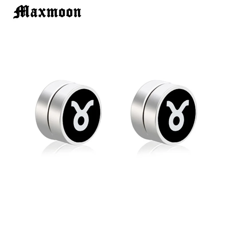 Мужские и женские серьги Maxmoon из нержавеющей стали модные круглые магнитные