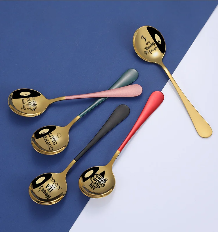 Кофейная ложка из нержавеющей стали индивидуальная надпись подарок для пар