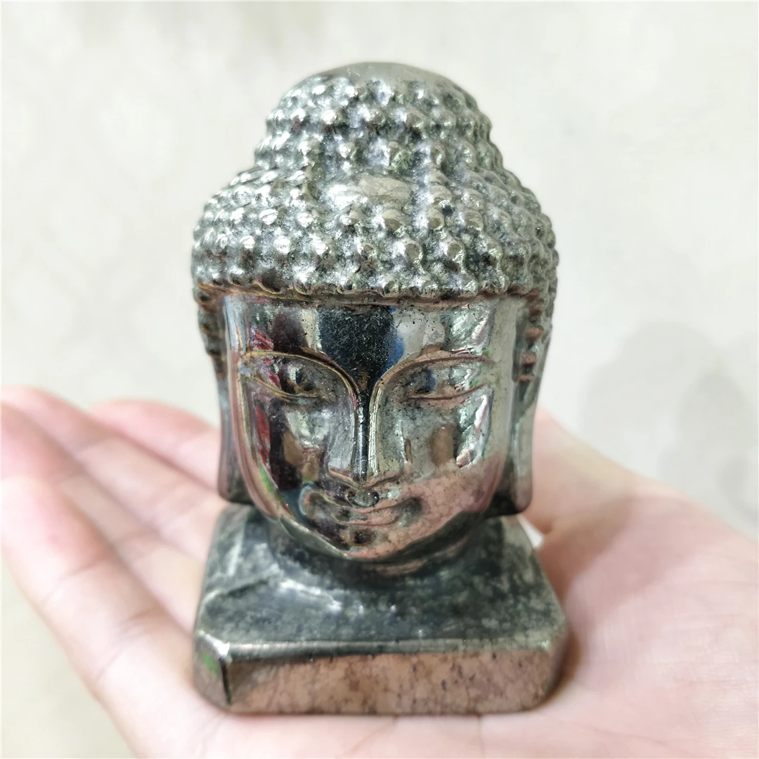 

Real Natural Pyrite Quartz Mineral Handmade Jewelry Creation Stone Buddha Figure Ornament Decorative Sculpture Interior For Home