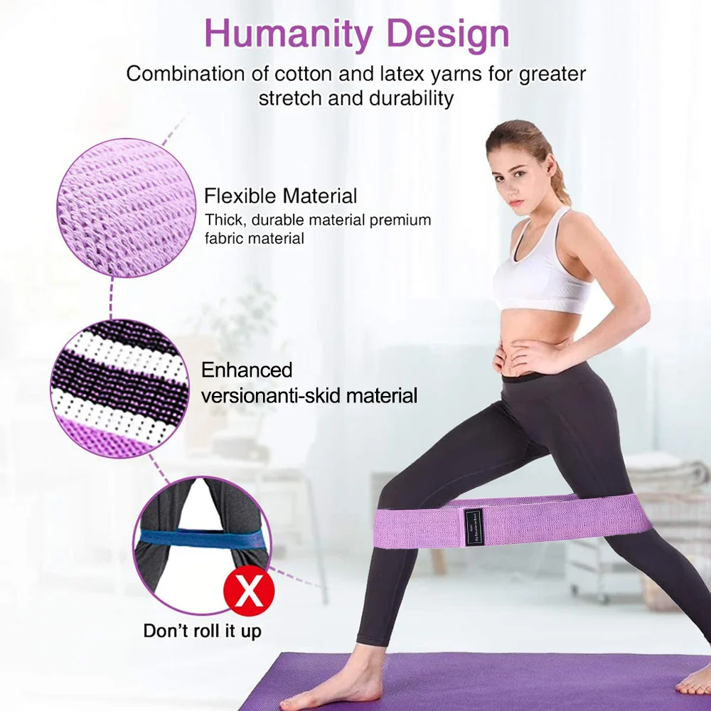 

3PCS Resistance Bands Fitness Booty Bands 3-Piece Set Fitness Rubber Expander Elastic Band for Home Workout Exercise Equipment