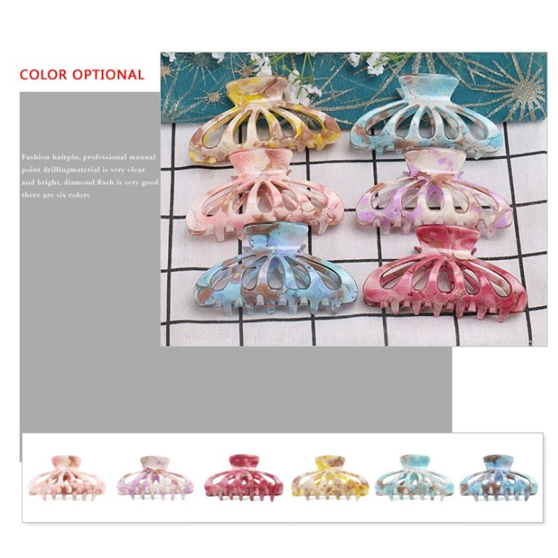 

Женские ацетатные заколки для волос, элегантные Геометрические полые заколки-крабы, аксессуары для волос, 2021