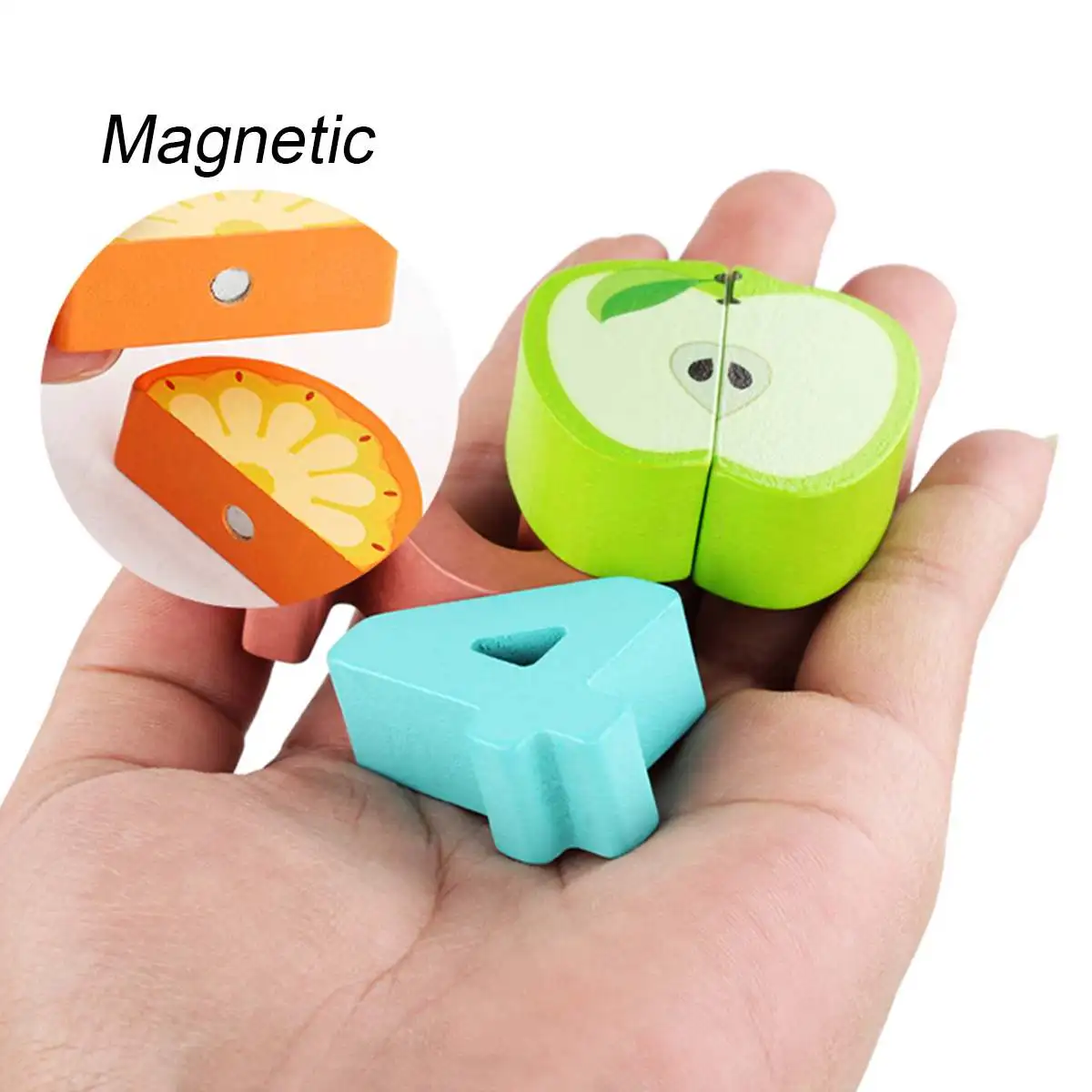 

LBLA NEW Wooden Toys for Kids Montessori Educational Board Math Fishing Count Numbers Matching Digital Cut Fruit Early Education