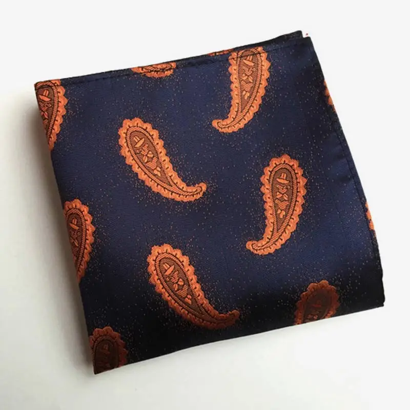 F084 Paisley Мужской Шелковый платок тканый узор в горошек Пейсли мужской деловой Повседневный квадратный Карманный платок свадебные Hankies F80-100 - Цвет: F084 Paisley