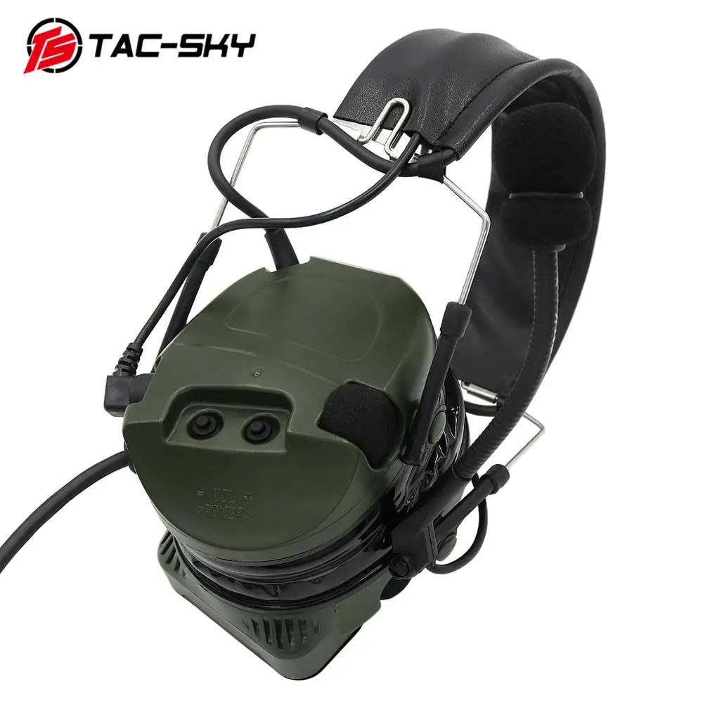 TAC-SKY Military Noise Reduction Pickup Tactical Headset COMTAC I Silicone Earmuff Version FG+ U94 PTT Walkie-Talkie Accessories